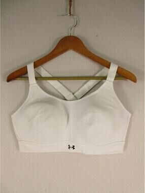 Under Armour Sports Bra Womens XL White High Support Crossback Molded Cups